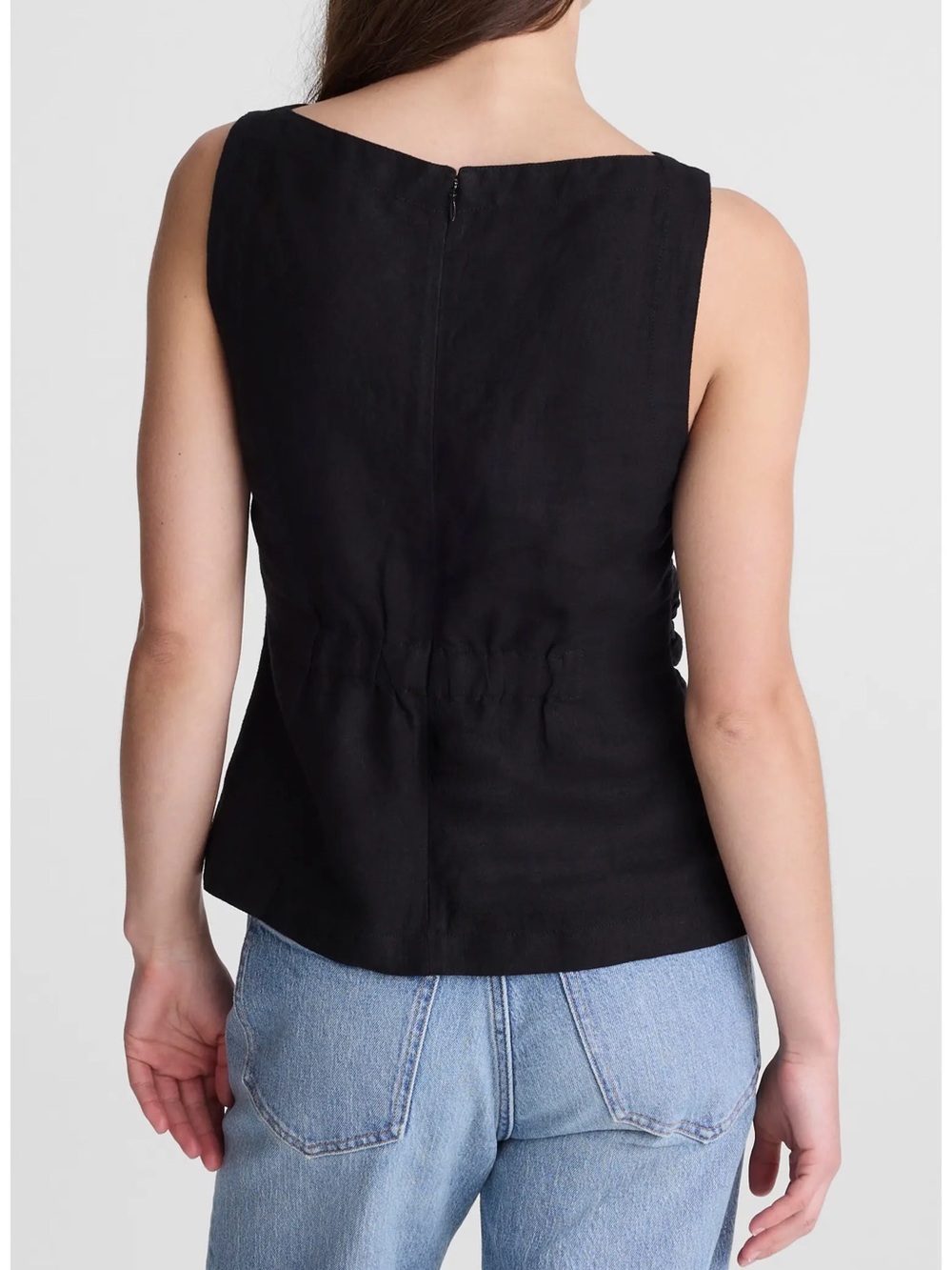 Madewell Size 8 cinched boatneck sleeveless top - Picture 2 of 8